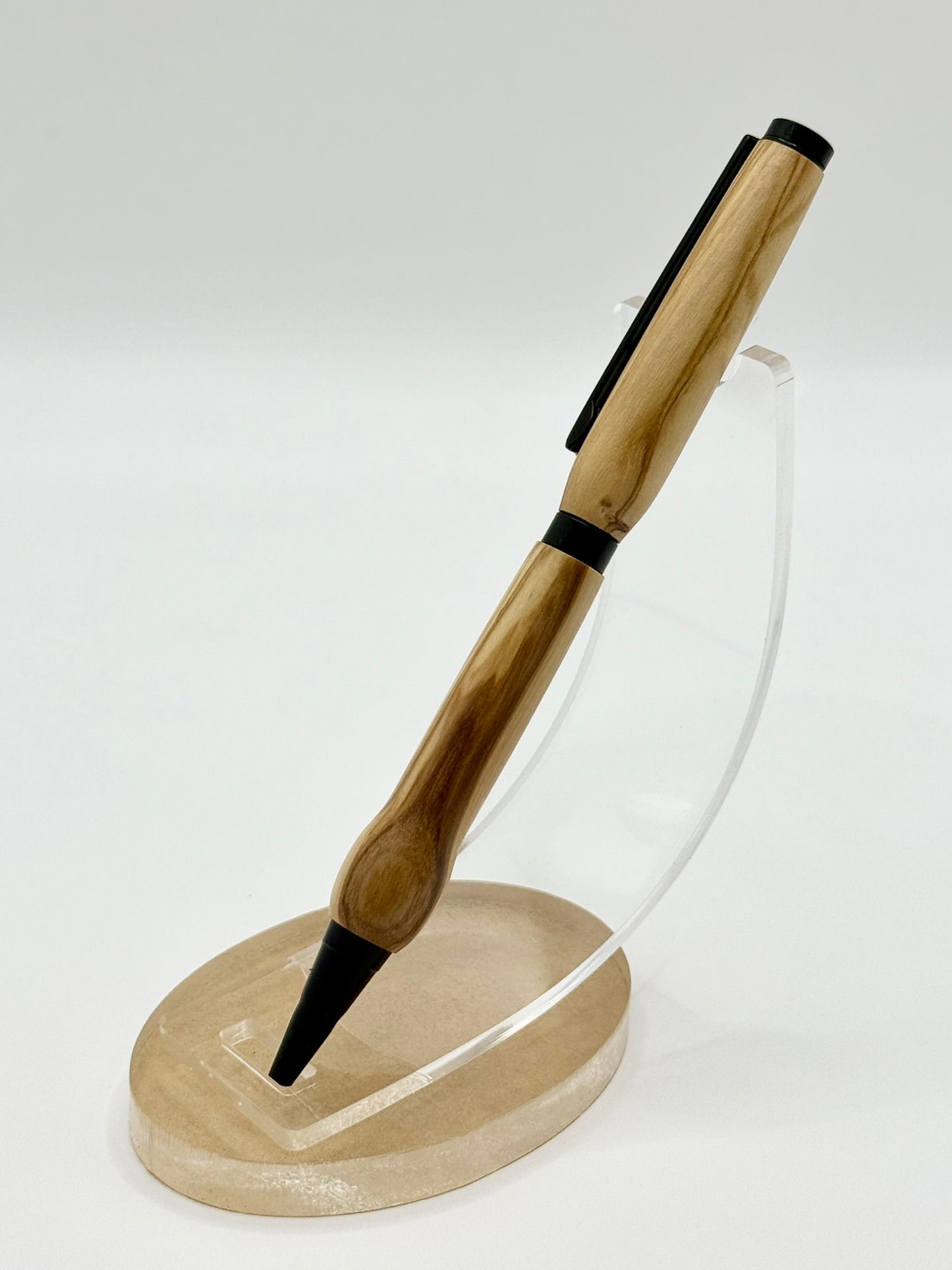 Olive Wood Signature Slimline Ballpoint Pen (Matte Black)