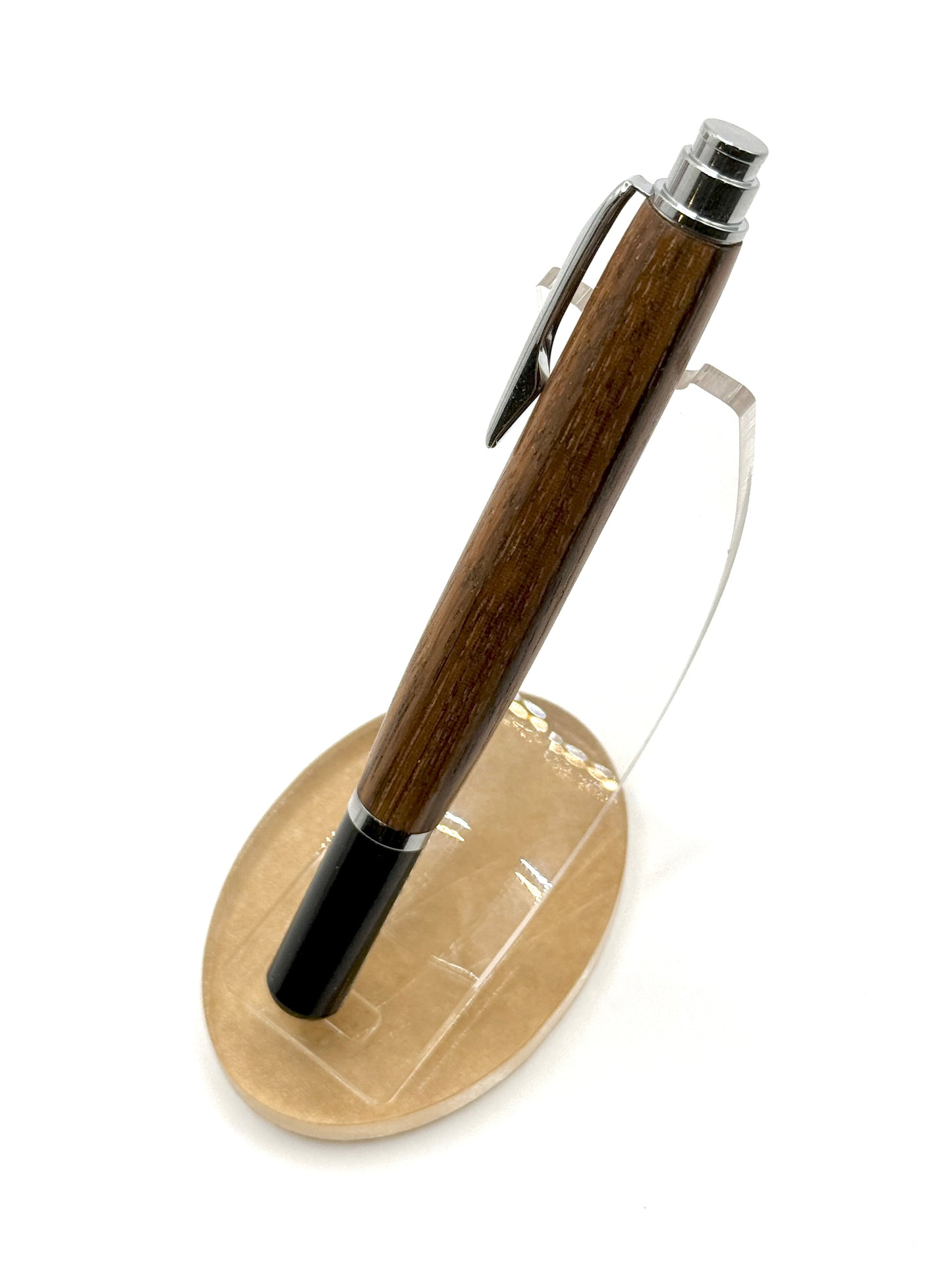 Zebrawood Rollester Rollerball Pen (Silver w/ Matte Black Cap)