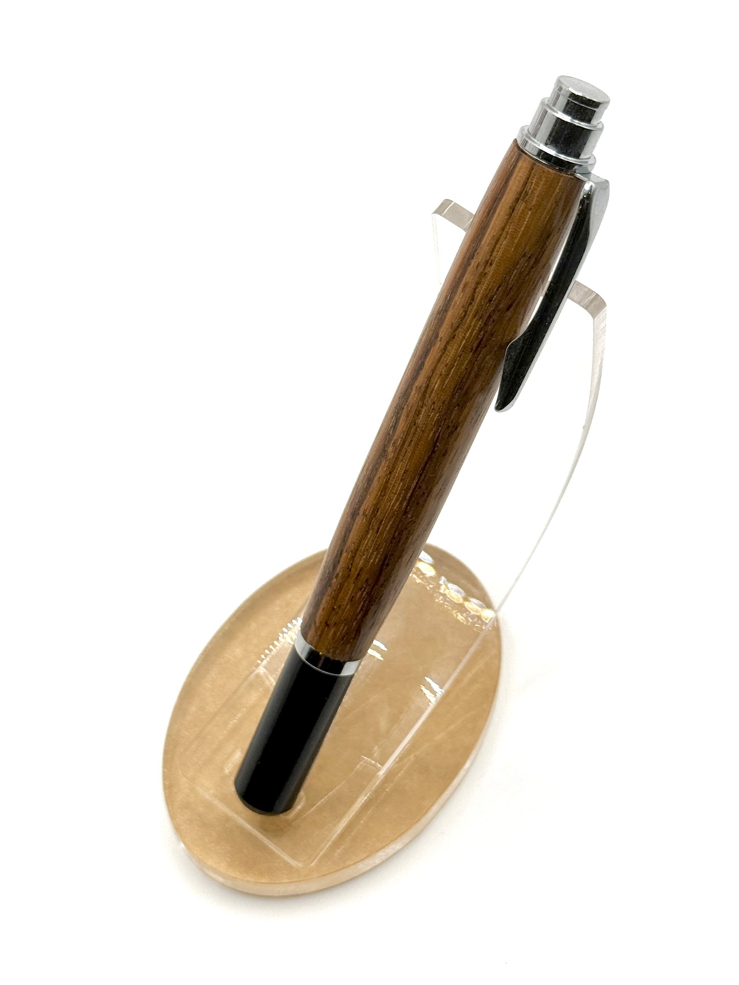 Zebrawood Rollester Rollerball Pen (Silver w/ Matte Black Cap)