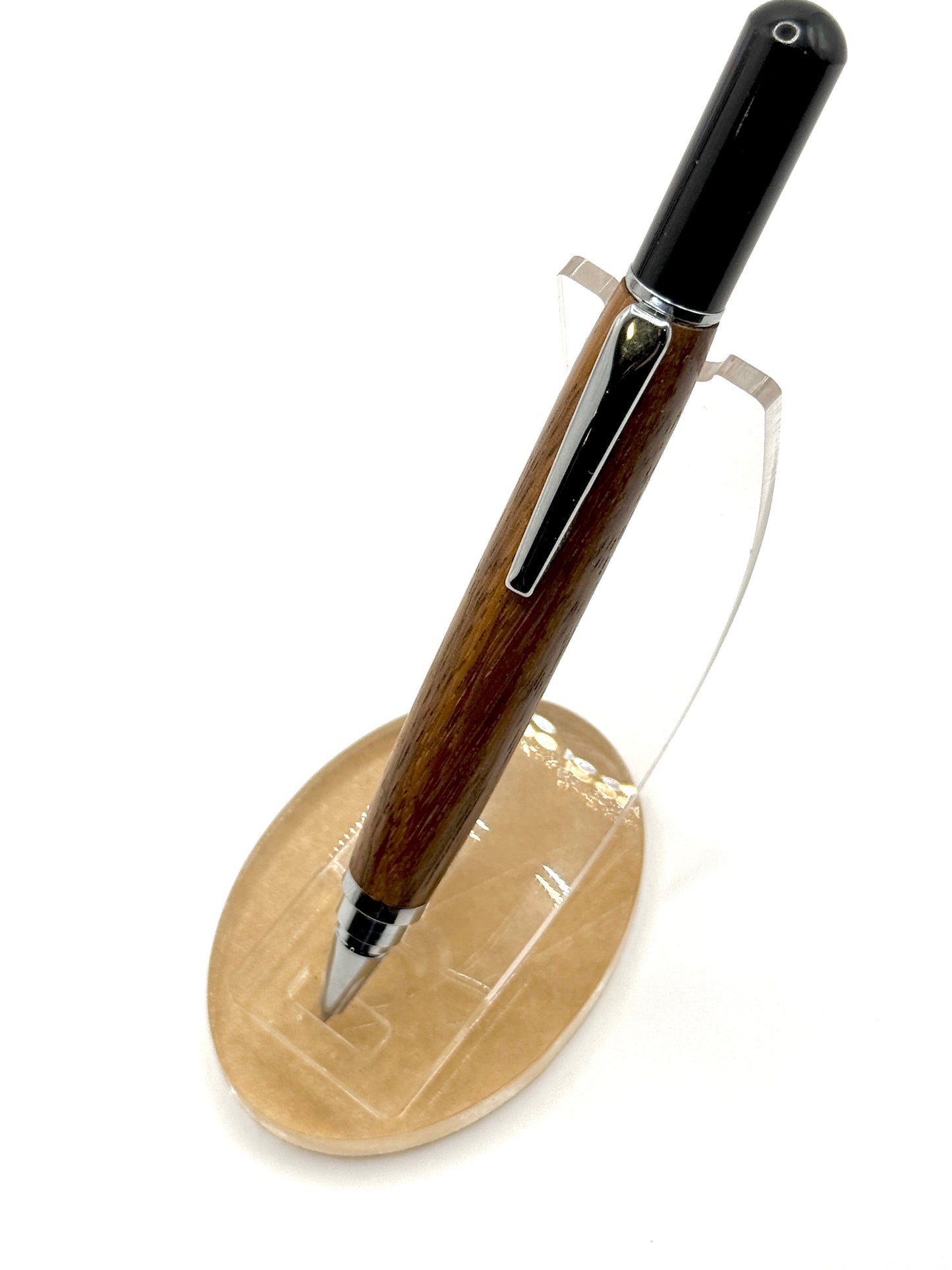 Zebrawood Rollester Rollerball Pen (Silver w/ Matte Black Cap)