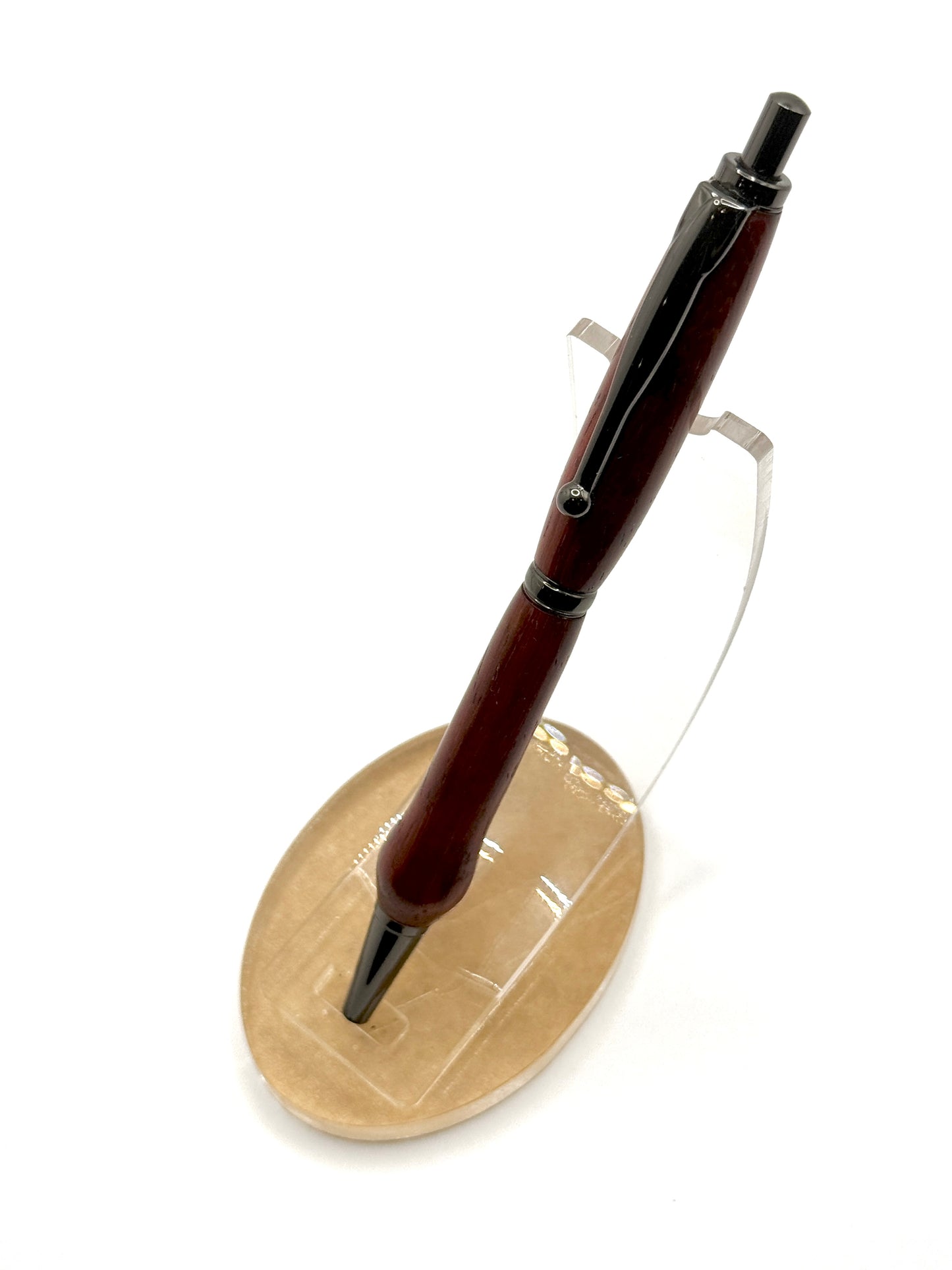 African Padauk Wood Signature Slimline Ballpoint Click Pen (Gun Metal)