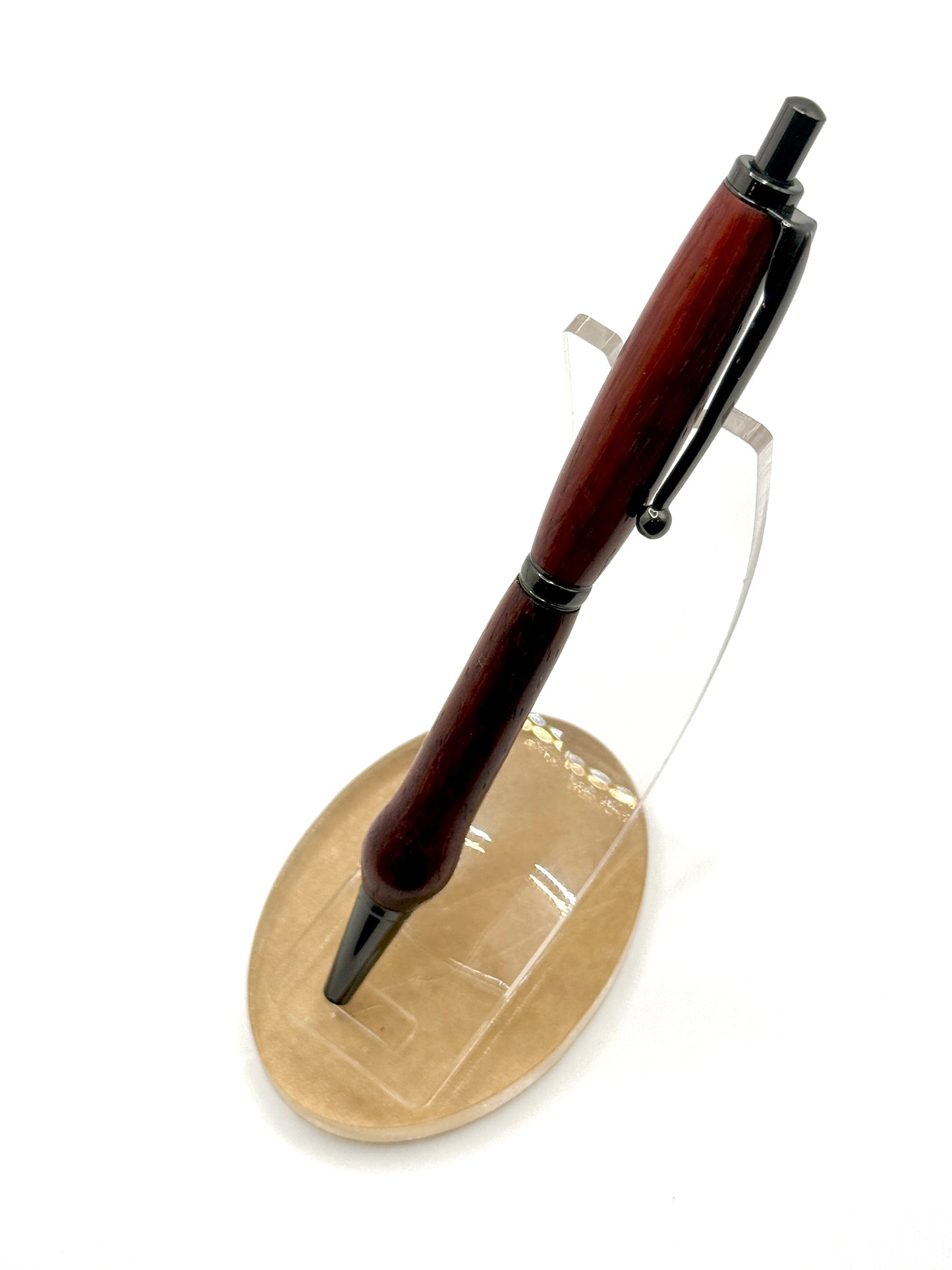 African Padauk Wood Signature Slimline Ballpoint Click Pen (Gun Metal)
