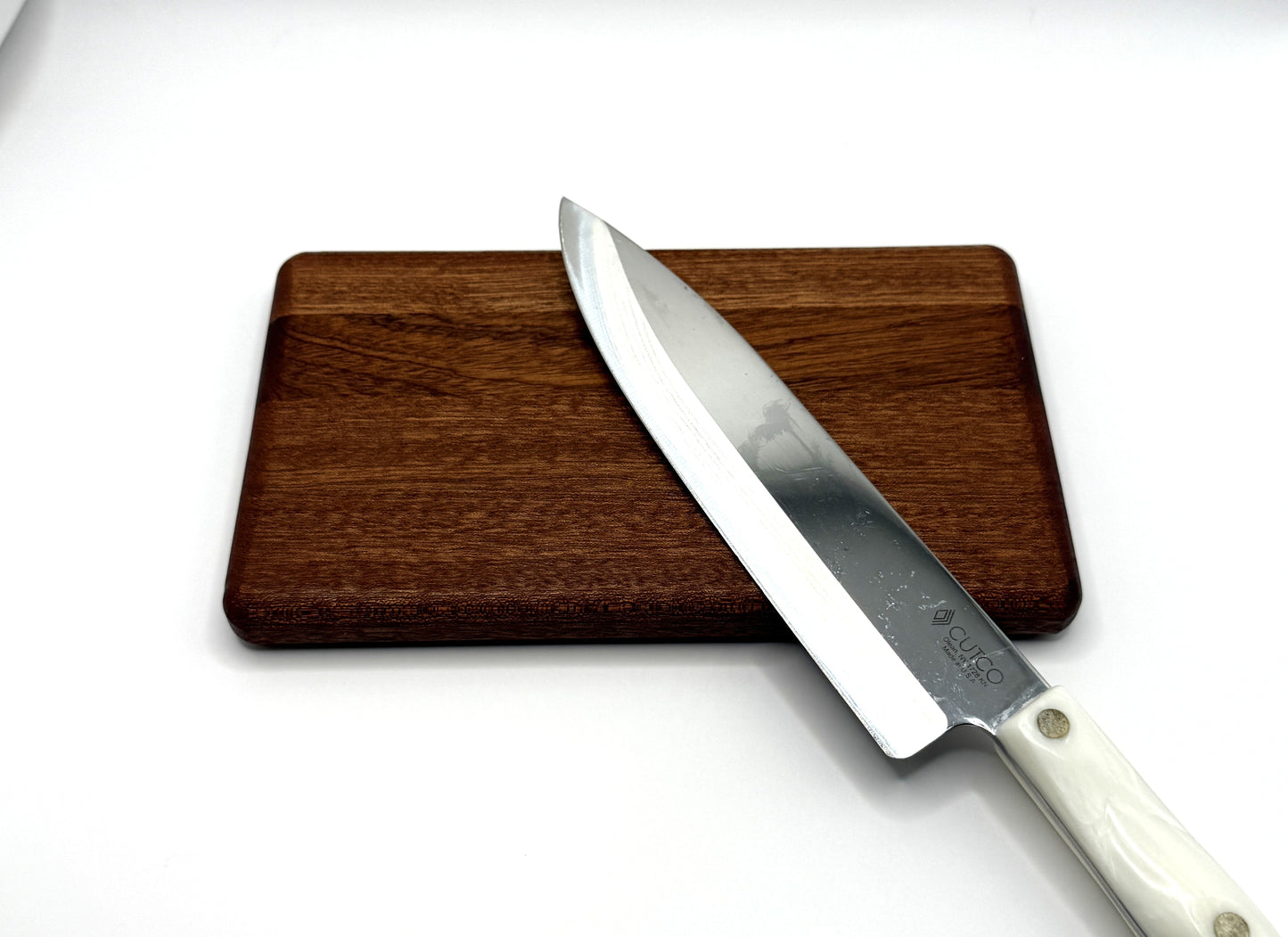 Handcrafted Wood Cutting Board, Utensil Rest - Sapele