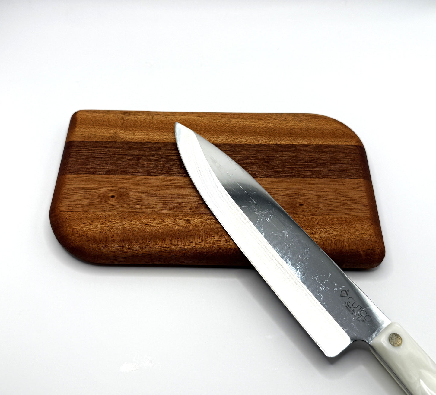 Handcrafted Wood Cutting Board, Utensil Rest - Sapele
