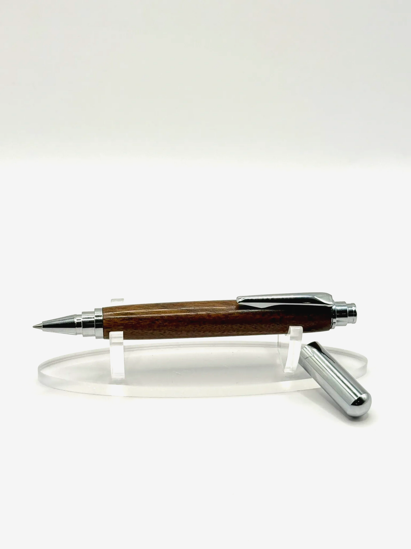 Dark Walnut Rollester Rollerball Pen (Silver)