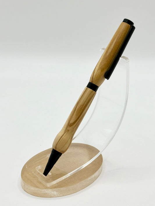 Olive Wood Signature Slimline Ballpoint Pen (Matte Black)