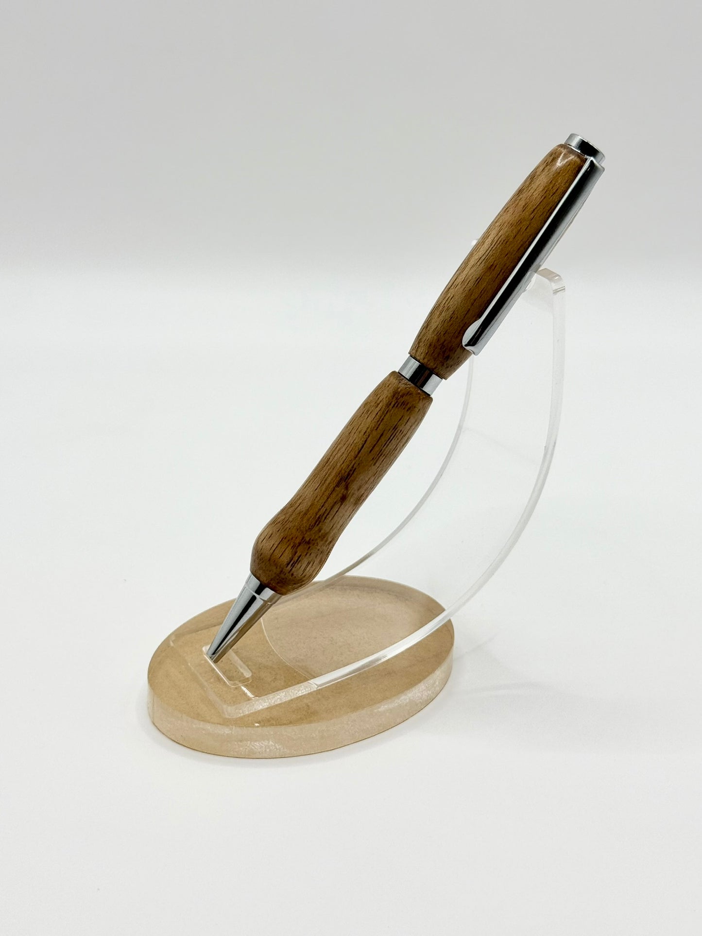 Butternut Wood Signature Slimline Ballpoint Pen (Silver)