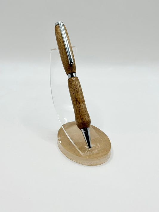 Butternut Wood Signature Slimline Ballpoint Pen (Silver)