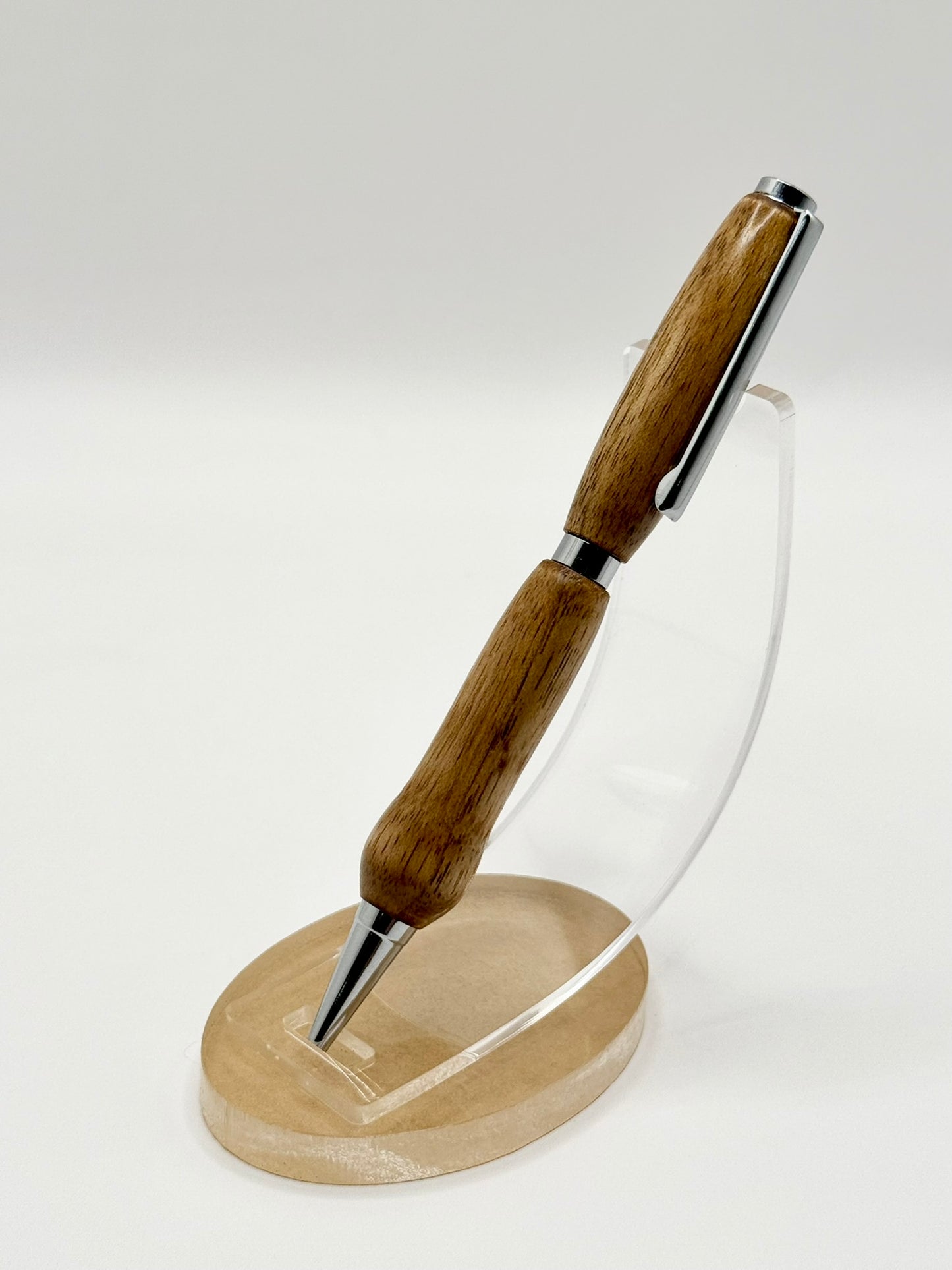 Butternut Wood Signature Slimline Ballpoint Pen (Silver)