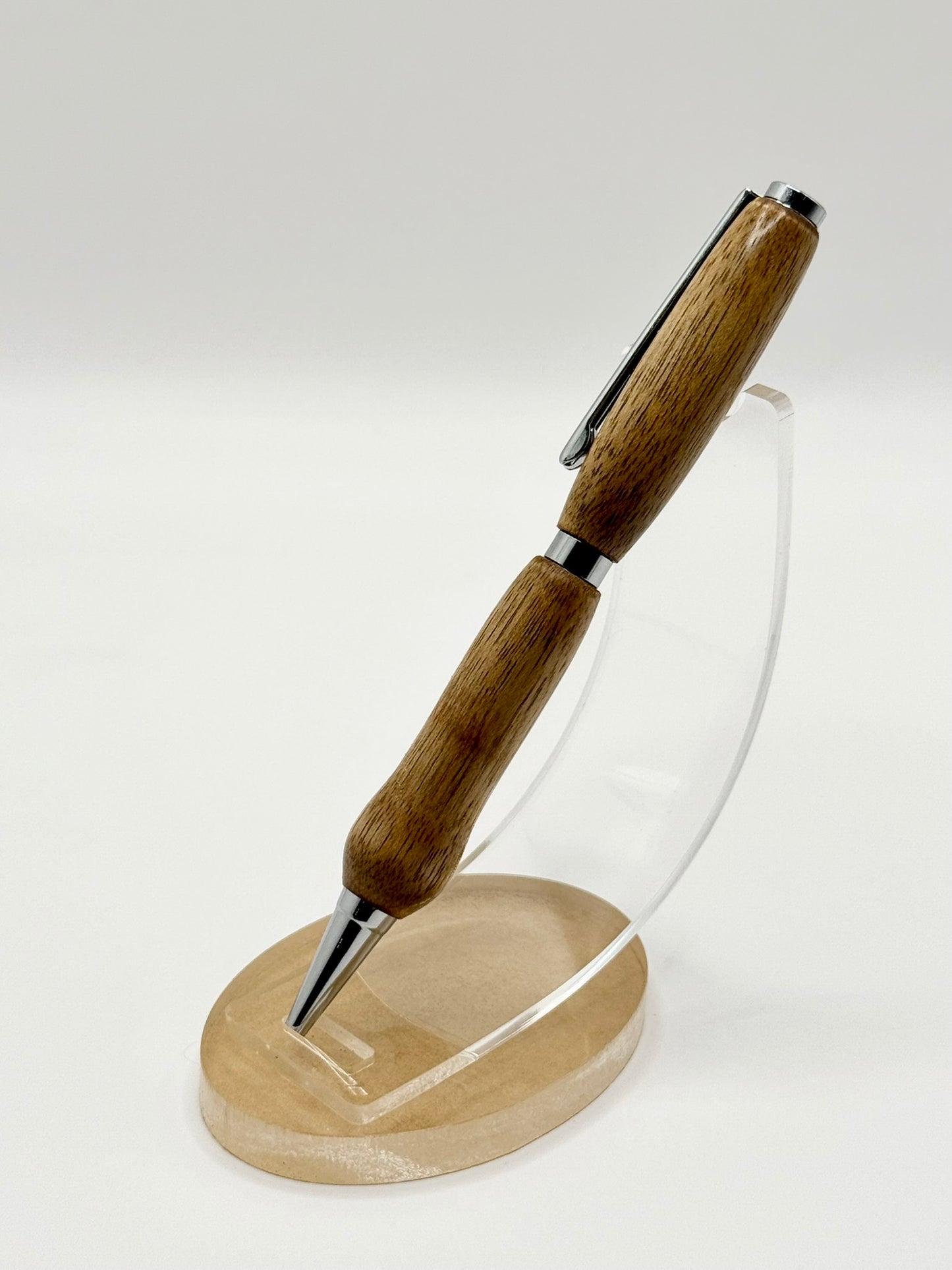 Butternut Wood Signature Slimline Ballpoint Pen (Silver)
