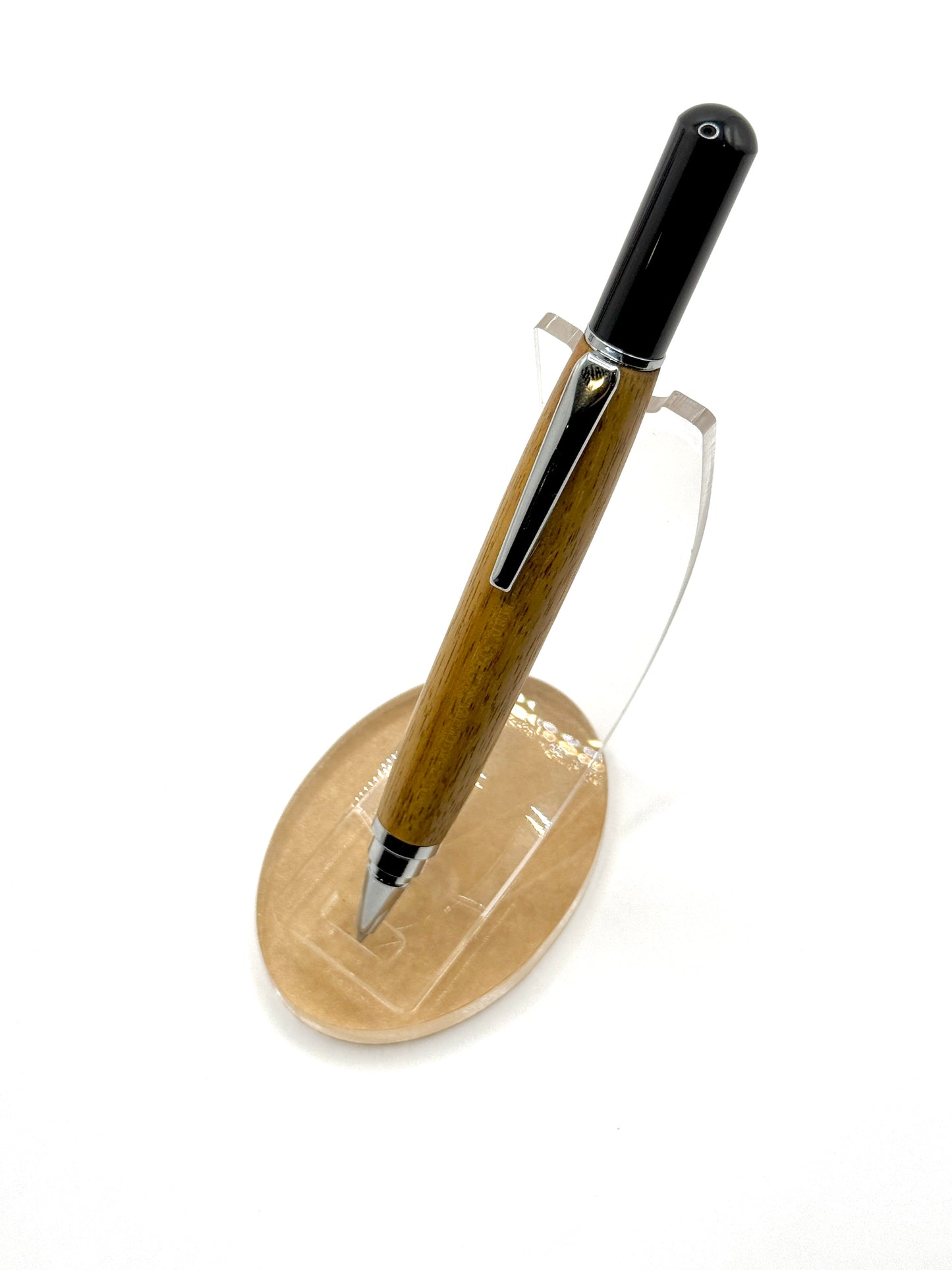 Canarywood Rollester Rollerball Pen (Silver w/ Matte Black Cap)