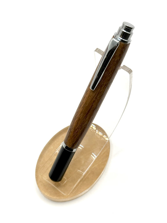 Zebrawood Rollester Rollerball Pen (Silver w/ Matte Black Cap)