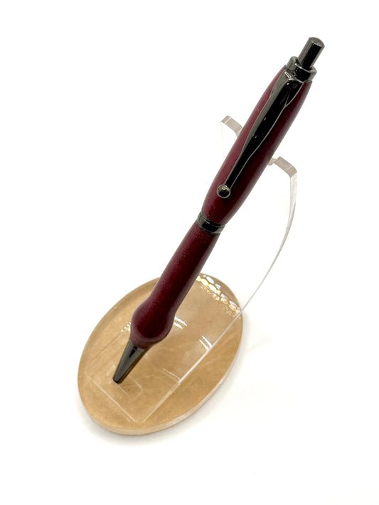 Purpleheart Wood Signature Slimline Ballpoint Click Pen (Gun Metal)