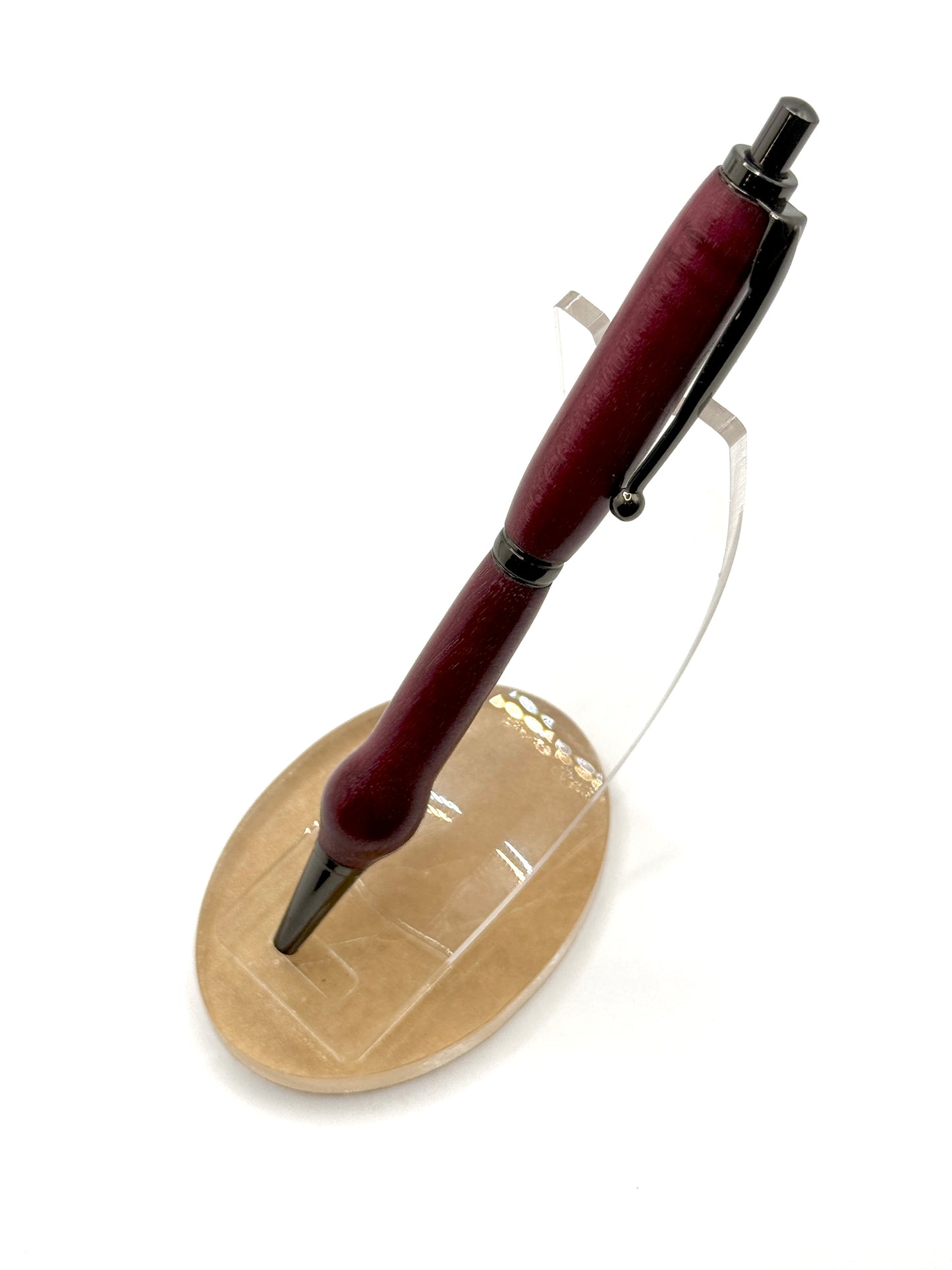 Purpleheart Wood Signature Slimline Ballpoint Click Pen (Gun Metal)