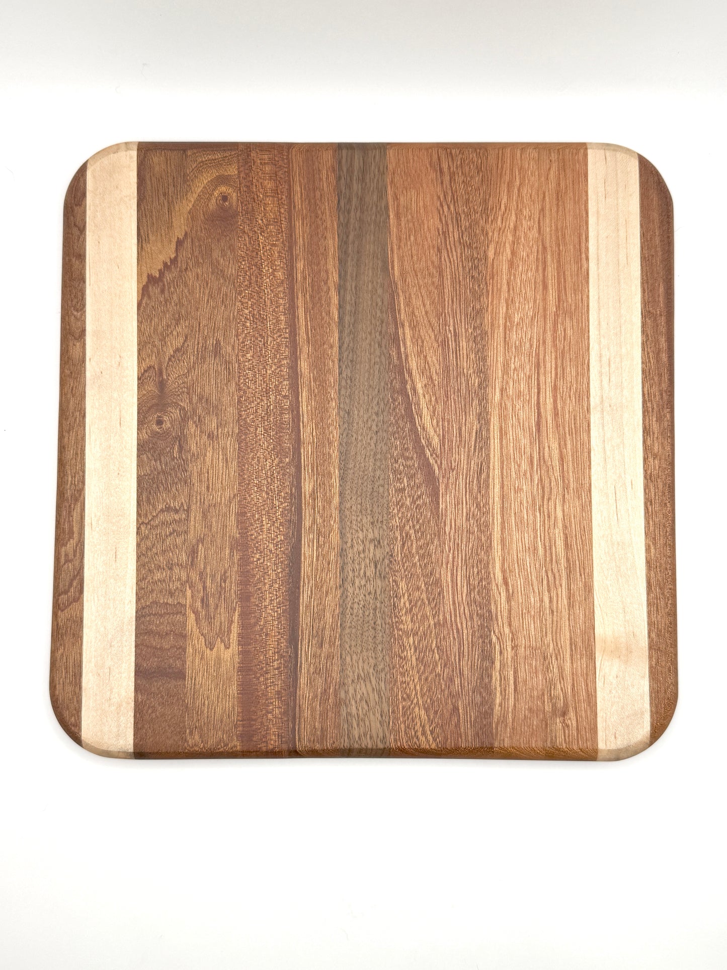Handmade Wood Cutting Board - Maple, Mahogany, Walnut (Medium)