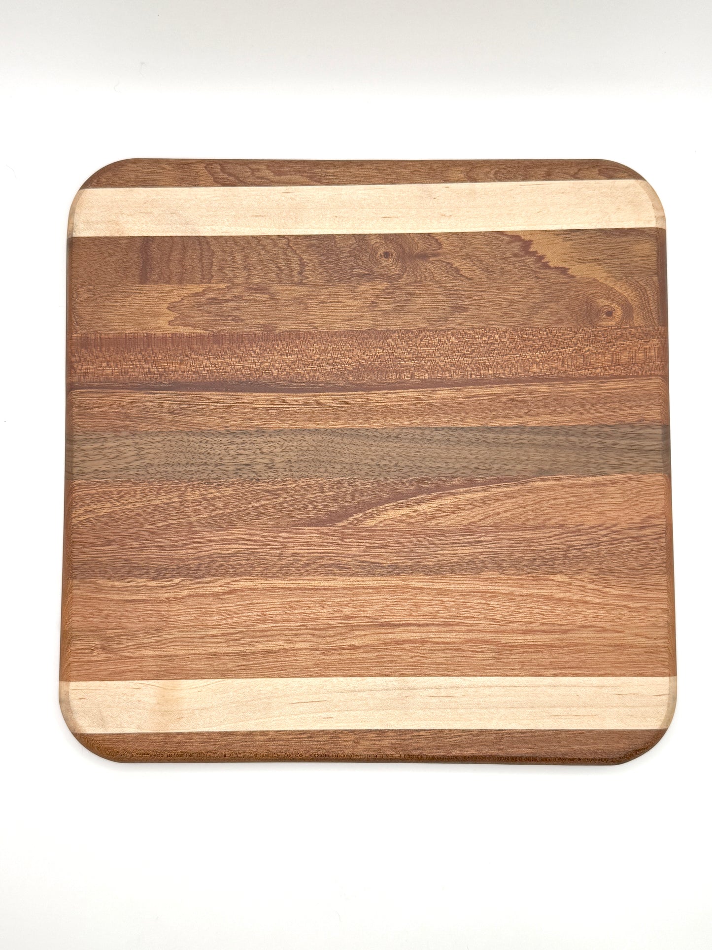 Handmade Wood Cutting Board - Maple, Mahogany, Walnut (Medium)