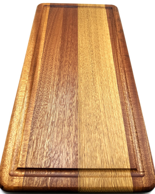 Handcrafted Wood Cutting Board, Charcuterie Board - Sapele, Oak