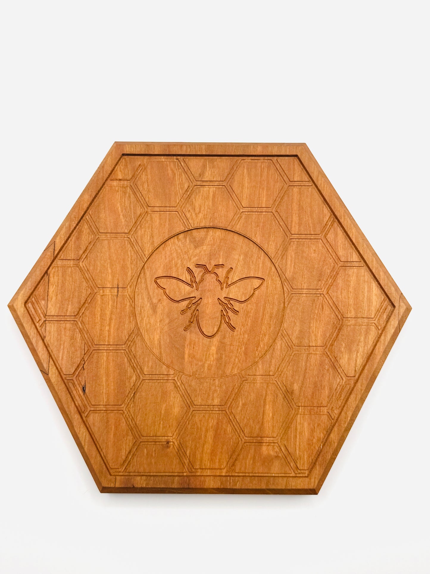 Bee & Honeycomb Solid Cherry Wood Sign