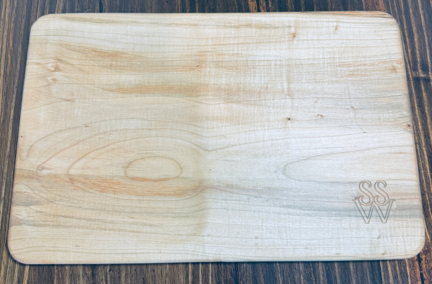 Solid Maple Wooden Board w/ Tapered Tray
