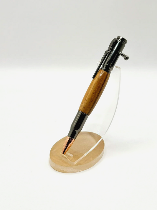 Zebrawood Bolt Action Ballpoint Pen (Gun Metal)