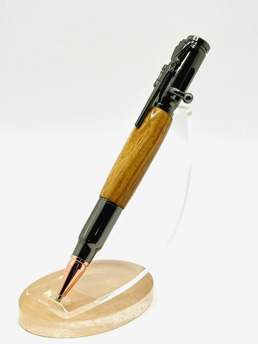 Canary Wood Bolt Action Ballpoint Pen (Gun Metal)