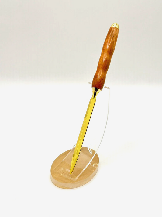 Cherry Wood Letter Opener (Gold)